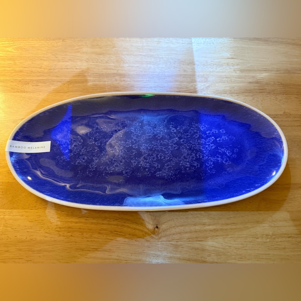 NEW - Anthropologie Blue Oval Platter